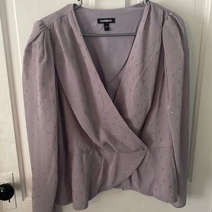Express Light purple Longsleeve peplum top